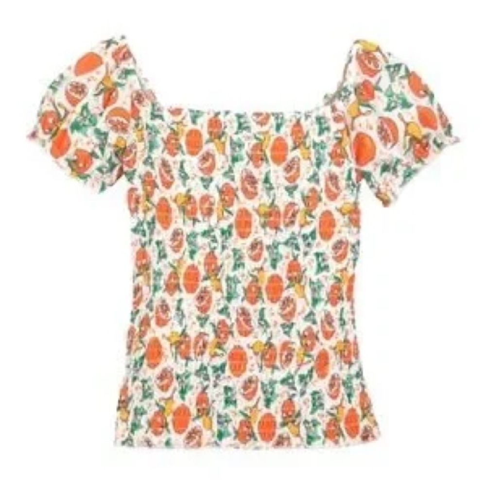2022 Disney Parks Vault Collection Orange Bird Smocked Ruffled Shirt XS